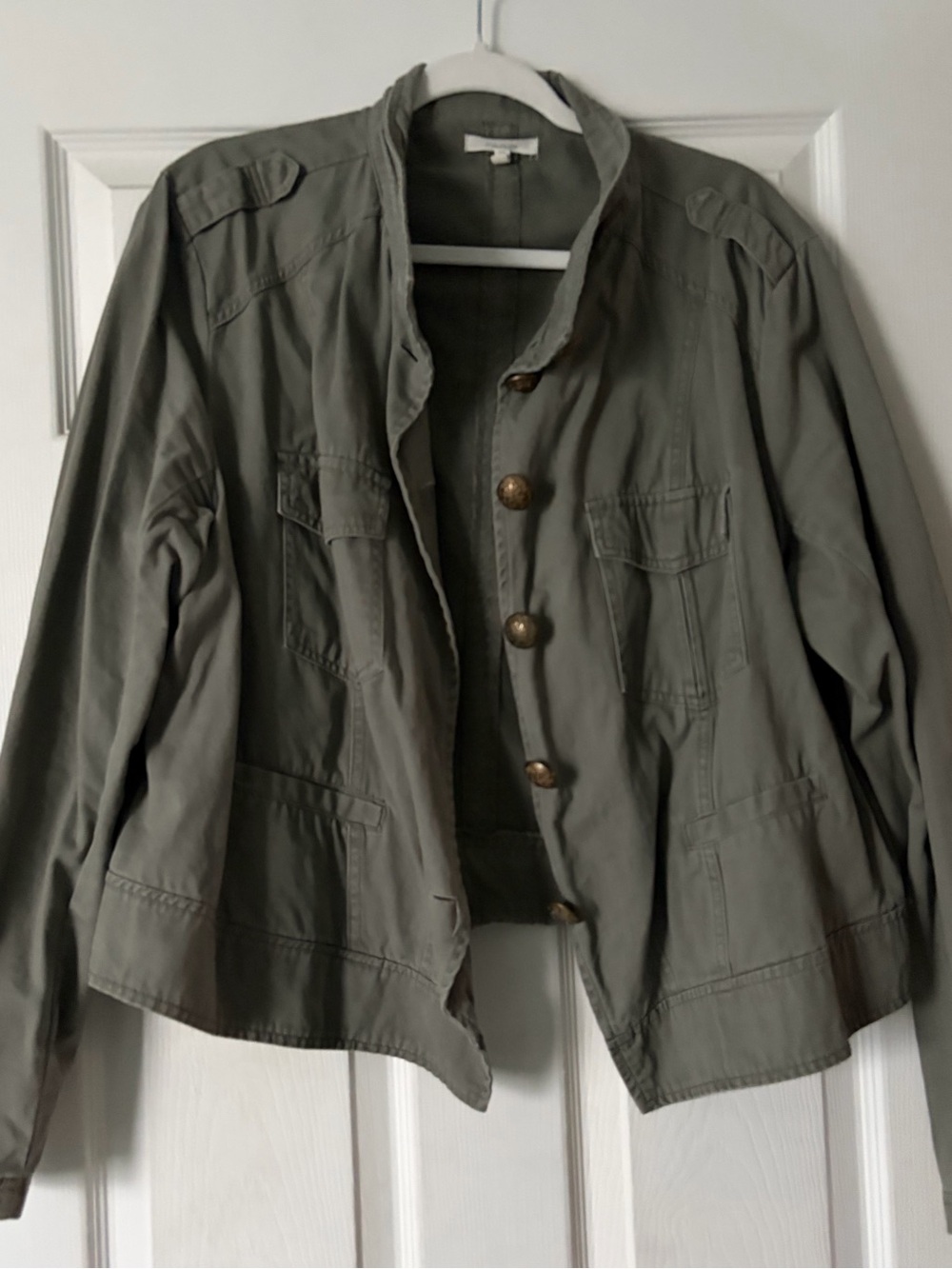 Sonoma Lightweight Grey Utility Jacket with Crest Buttons Size Large